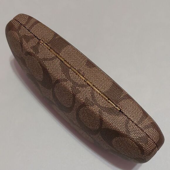 Coach Signature Brown Tan Sunglasses Clam Shell Hard Case - Picture 4 of 8